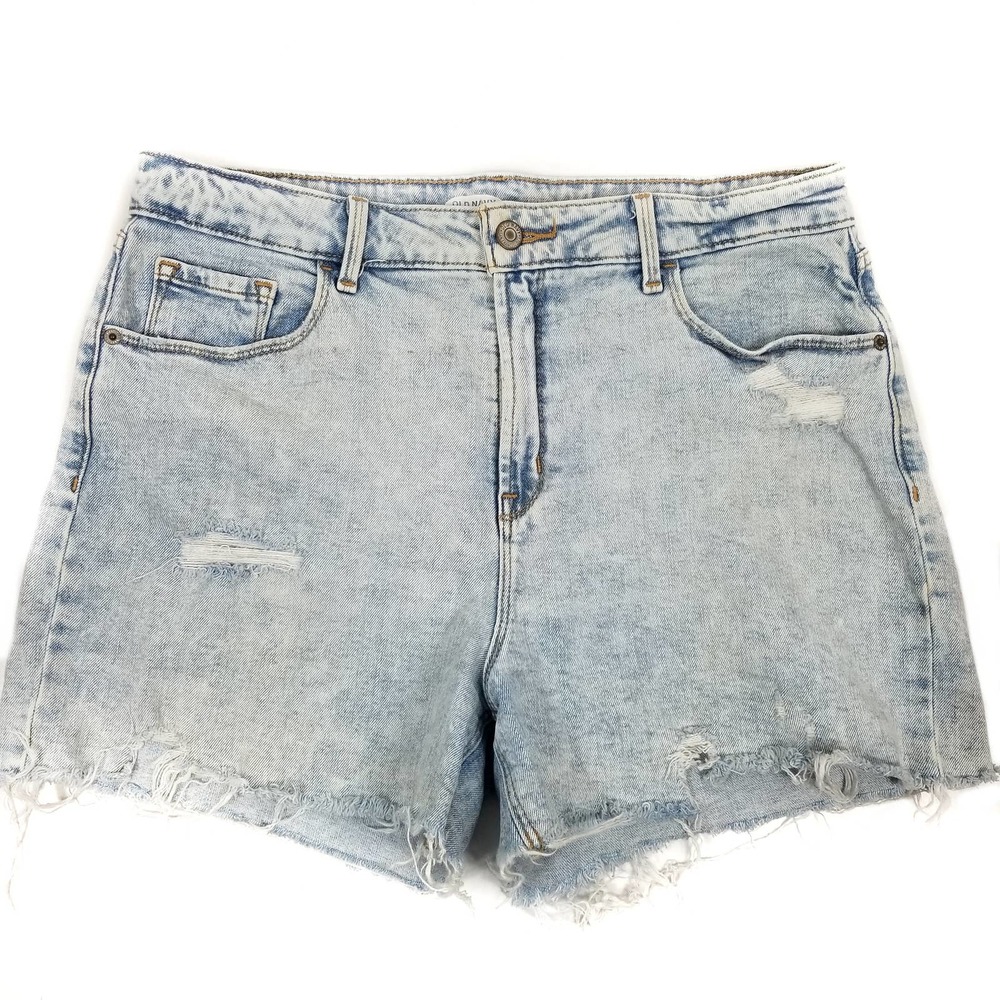 Old Navy Women's High Rise Cut Off Denim Jean Shorts Light Wash Size 12